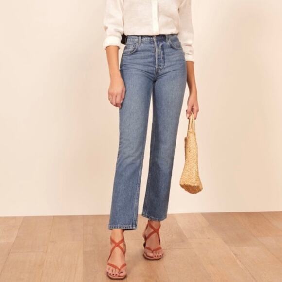 reformation cynthia high rise relaxed jeans aegean size 25 DR - Picture 6 of 7